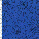 Printed Spandex Neon Green Black Spiderweb Halloween