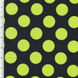 Printed Spandex Tricot Black Neon Yellow Polka Dot