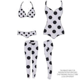 Printed Spandex Navy Polka Dot 4-Way Stretch
