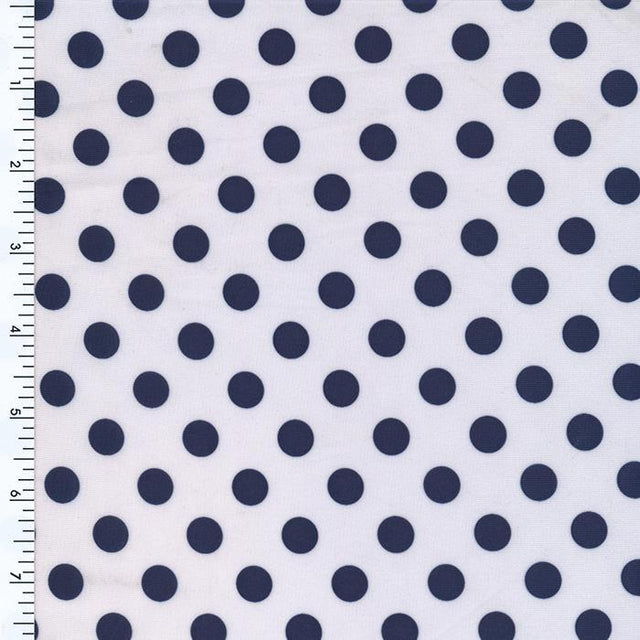 Printed Spandex Navy Polka Dot 4-Way Stretch