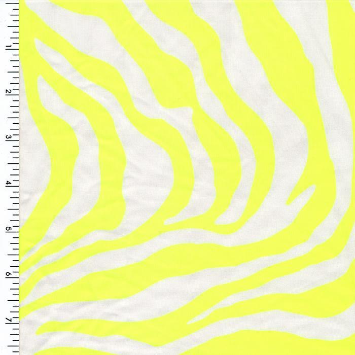 Printed Spandex Neon Orange Zebra
