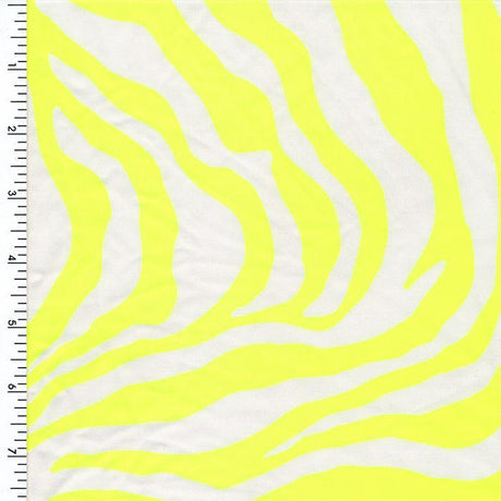 Printed Spandex Neon Orange Zebra