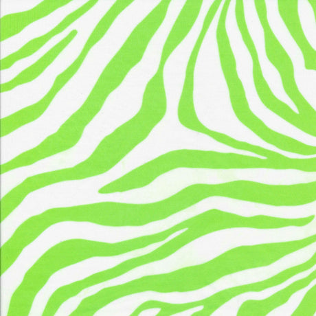 Printed Spandex Neon Orange Zebra