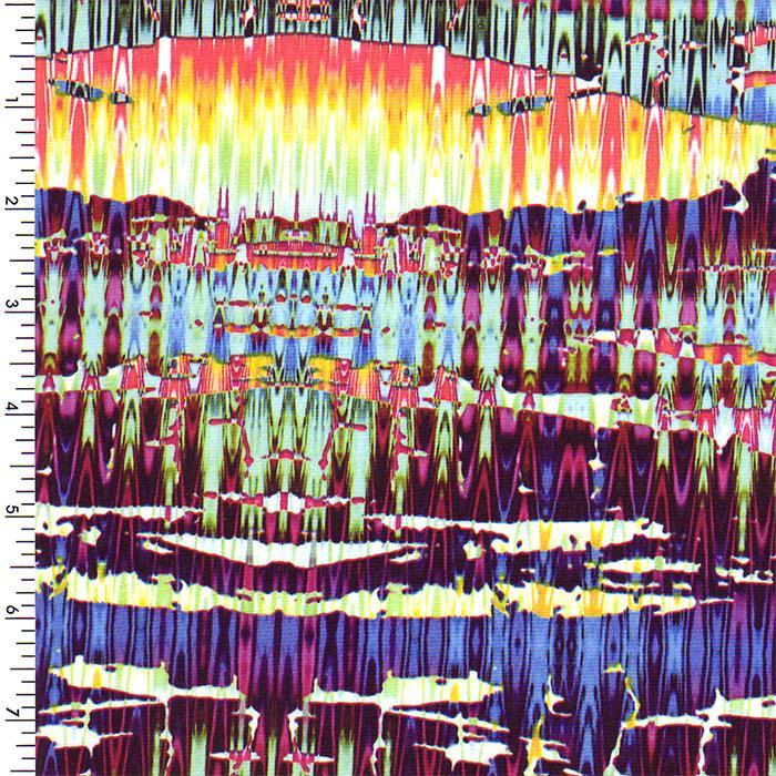 Printed Spandex Neon Tribal Stripe Swimwear