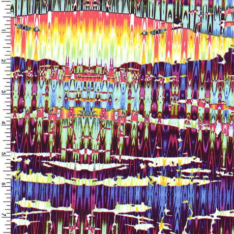 Printed Spandex Neon Tribal Stripe Swimwear