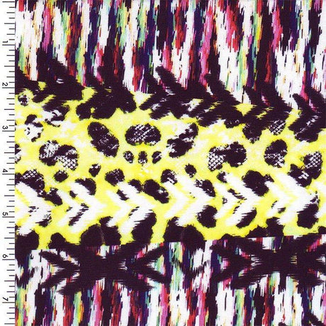 Printed Spandex Abstract Rainbow Multi-Color