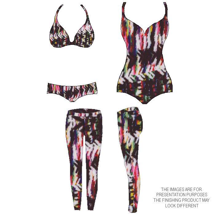 Printed Spandex Abstract Rainbow Multi-Color