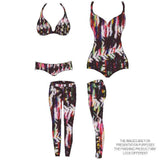 Printed Spandex Abstract Rainbow Multi-Color