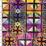 Printed Spandex Poly Tricot Pink Multi Geometric
