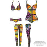 Printed Spandex Poly Tricot Pink Multi Geometric