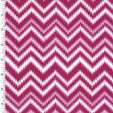 Printed Spandex Magenta White Chevron