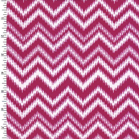 Printed Spandex Magenta White Chevron