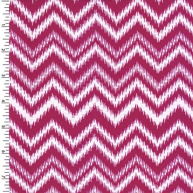 Printed Spandex Magenta White Chevron