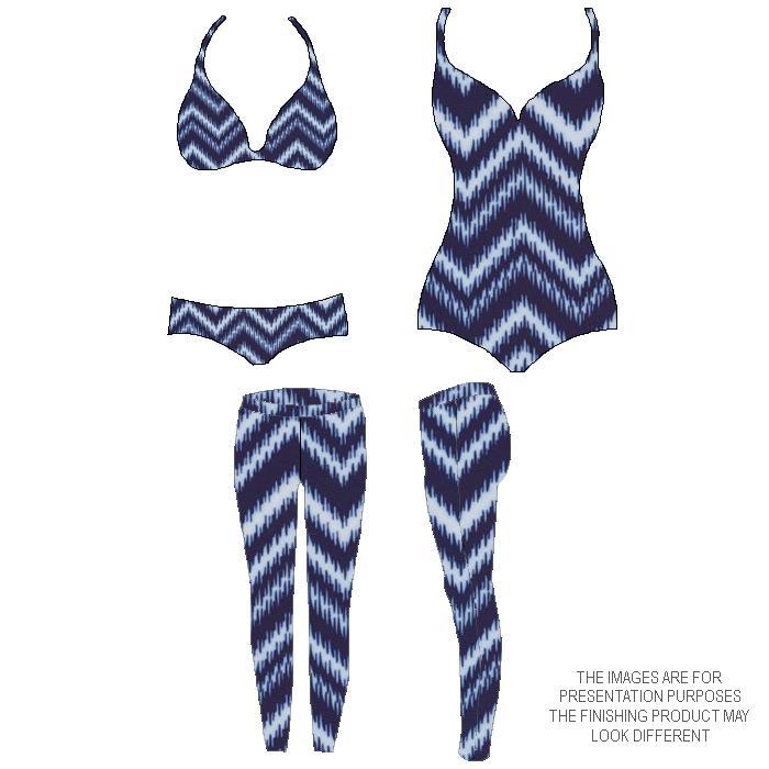 Printed Spandex Chevron Wave Plum/White