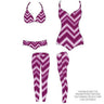 Printed Spandex Chevron Wave Plum/White