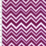 Printed Spandex Chevron Wave Plum/White