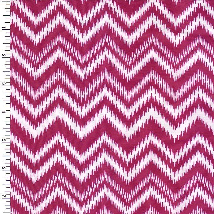 Printed Spandex Chevron Wave Plum/White