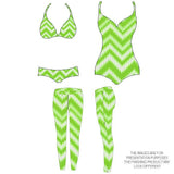 Printed Spandex Chevron Wave Plum/White