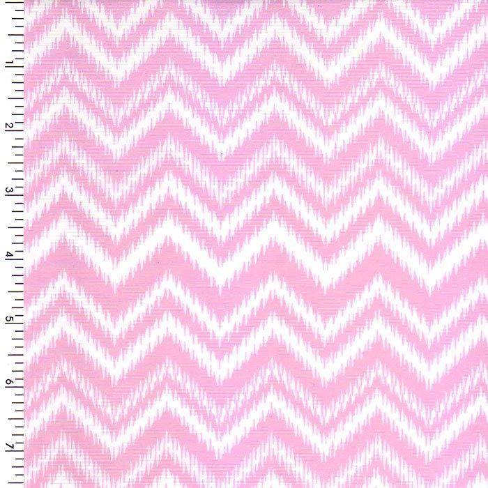 Printed Spandex Neon Yellow White Chevron