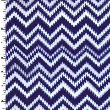 Printed Spandex Neon Yellow White Chevron