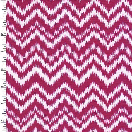 Printed Spandex Neon Yellow White Chevron