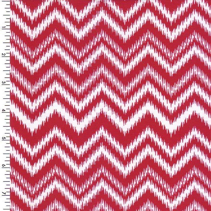 Printed Spandex Neon Yellow White Chevron