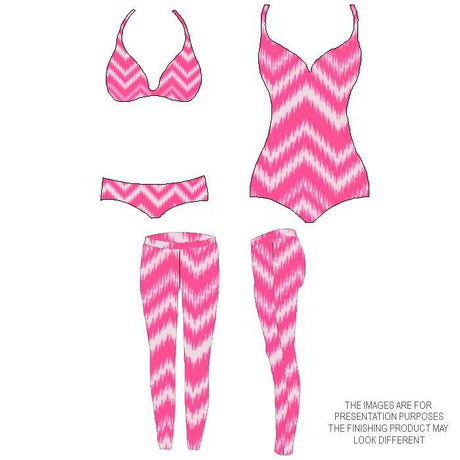 Printed Spandex Neon Lime White Chevron