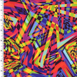 Printed Spandex Abstract Multi-Color Geometric Swimwear