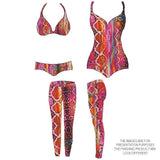 Printed Spandex Rainbow Abstract Multi-Color