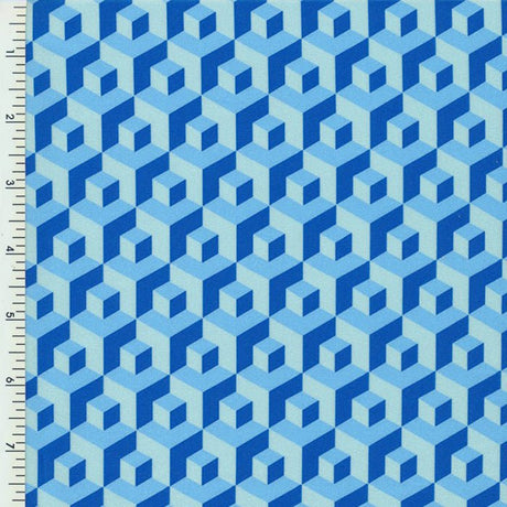 Polyester Spandex Tricot Blocks Print Swimwear Fabric
