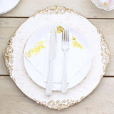 Baroque Acrylic Charger Plate 13" White Washed Gold Embossed