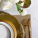 Gold Embossed Baroque Acrylic Charger Plates 13"