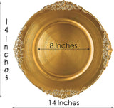 Gold Embossed Baroque Acrylic Charger Plates 13"