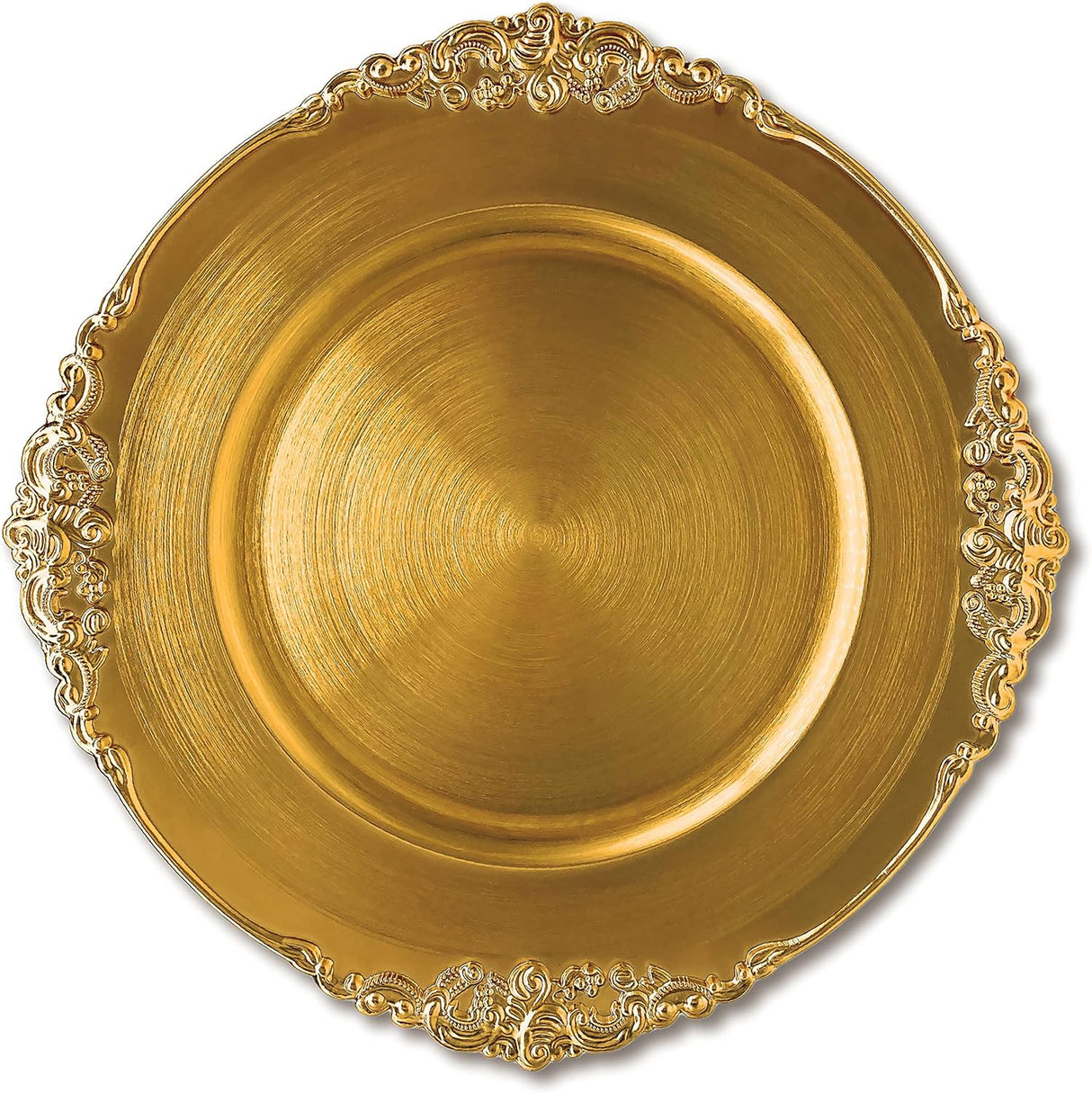 Gold Embossed Baroque Acrylic Charger Plates 13"