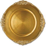 Gold Embossed Baroque Acrylic Charger Plates 13"