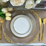 Acrylic Charger Plate 13" Clear Gold Embossed Baroque