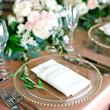 Clear Acrylic Charger Plate With Gold Beaded Rim 13"