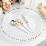 Clear Acrylic Charger Plate With Silver Beaded Rim 13in