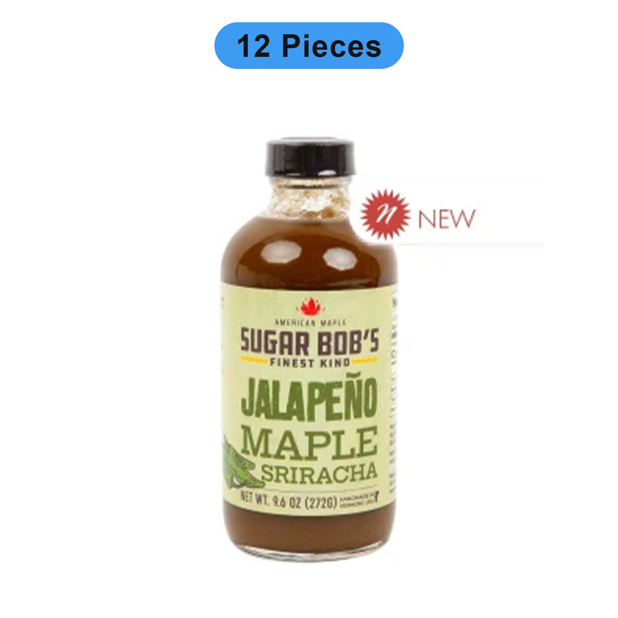 SUGAR BOB'S JALAPENO MAPLE SRIRACHA HOT SAUCE 9.6 OZ BOTTLE