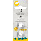 Wilton #12 Round and #21 Star Cake Decorating Tip Set, 2-Piece