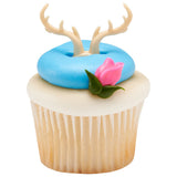 DEER ANTLERS Cake and Cupcake Toppers for Birthdays and Parties 72 count rings
