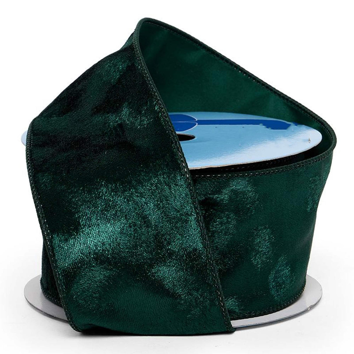 Brushed Velvet Wired Ribbon 2 1/2 '' X 10 yd Dark Teal Color 1 / roll