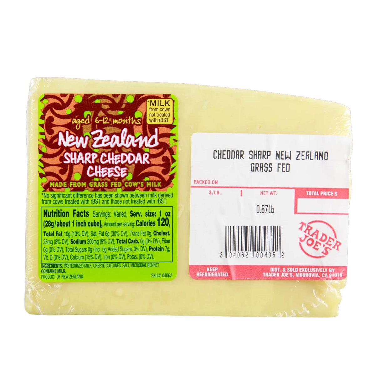 New Zealand Sharp Cheddar – Grass-Fed Cow’s Milk for Rich, Full Flavor