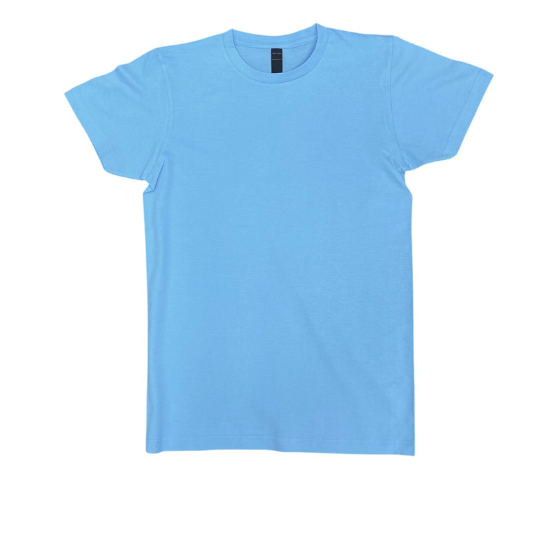 Lucky Friends 1001 100% Cotton Fabric - Pacific Blue, Round Neck T-Shirt, 4.2 Oz, 30 Single, Tubular (1 Piece)