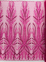 Palm Beaded Damask Design Beaded Lace Fabric - Damask Pattern With Palm Motifs, Beaded Embellishment, Sold By The Yard (1 Yard)
