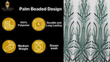 Palm Beaded Damask Design Beaded Lace Fabric - Damask Pattern With Palm Motifs, Beaded Embellishment, Sold By The Yard (1 Yard)