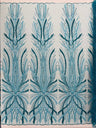 Palm Beaded Damask Design Beaded Lace Fabric - Damask Pattern With Palm Motifs, Beaded Embellishment, Sold By The Yard (1 Yard)