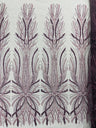 Palm Beaded Damask Design Beaded Lace Fabric - Damask Pattern With Palm Motifs, Beaded Embellishment, Sold By The Yard (1 Yard)