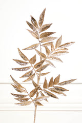 31.5" Glitter Leaf Spray - Champagne