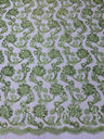 Pamela Floral Lace Polyester Fabric - Floral Corded Embroidered Sequin Lace, 50-54" Width (1 Yard)
